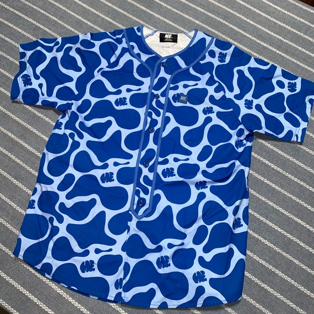 Melody Ehsani Blue Camo Baseball Top XS‎